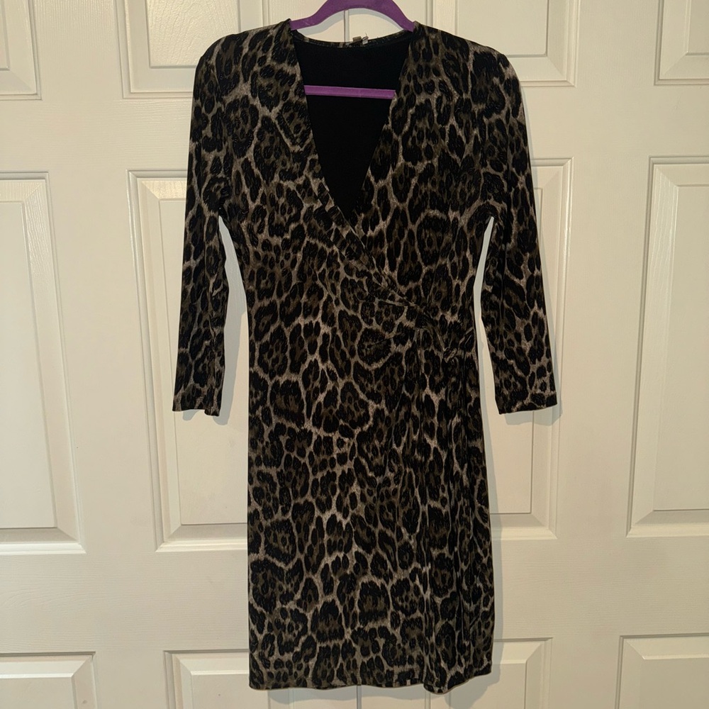 Leopard Print Wrap Dress